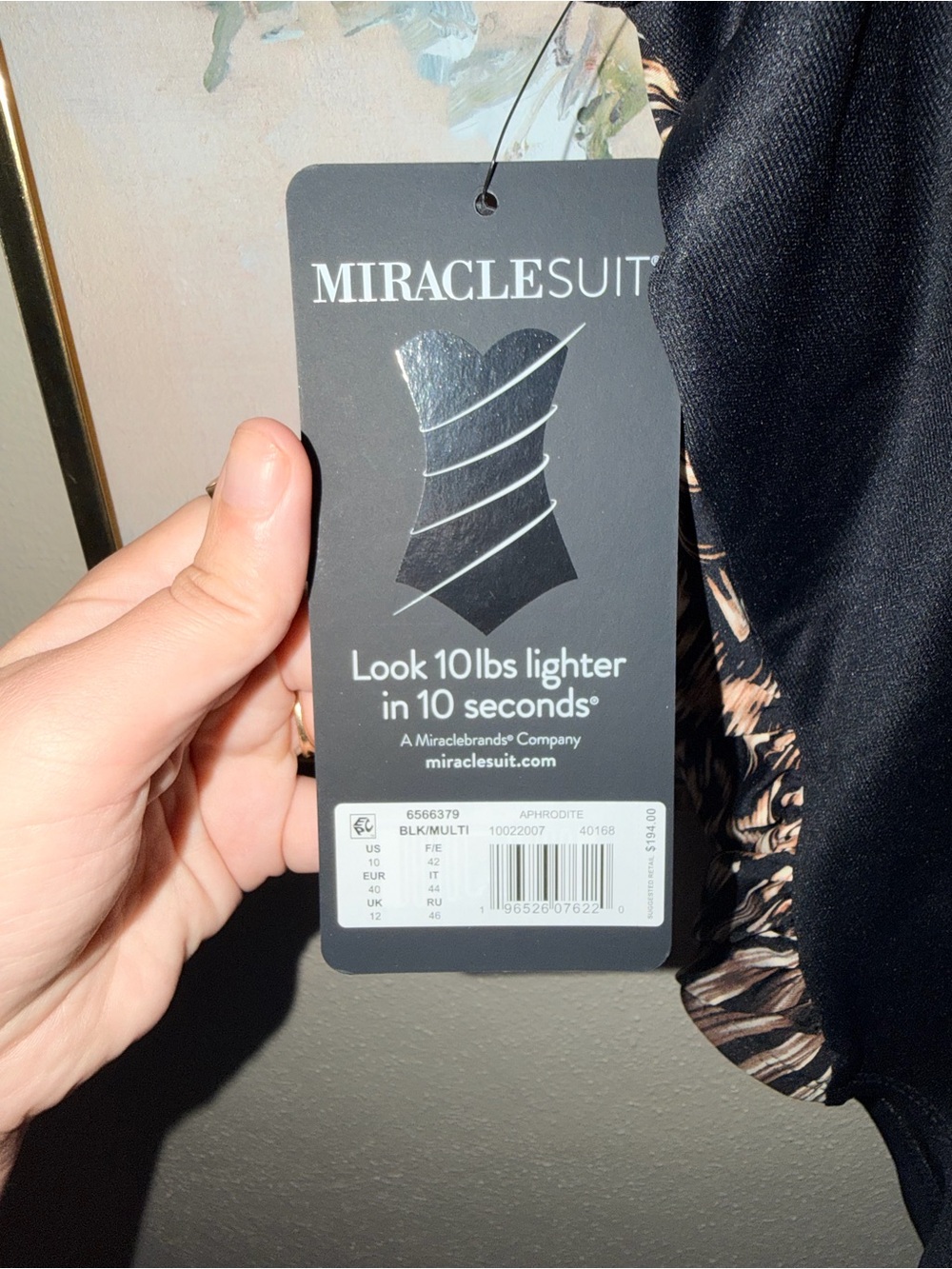 NWT Miraclesuit Aphrodite One Piece Swimsuit | Black Multi | Size 10 | Slimming - Picture 3 of 3